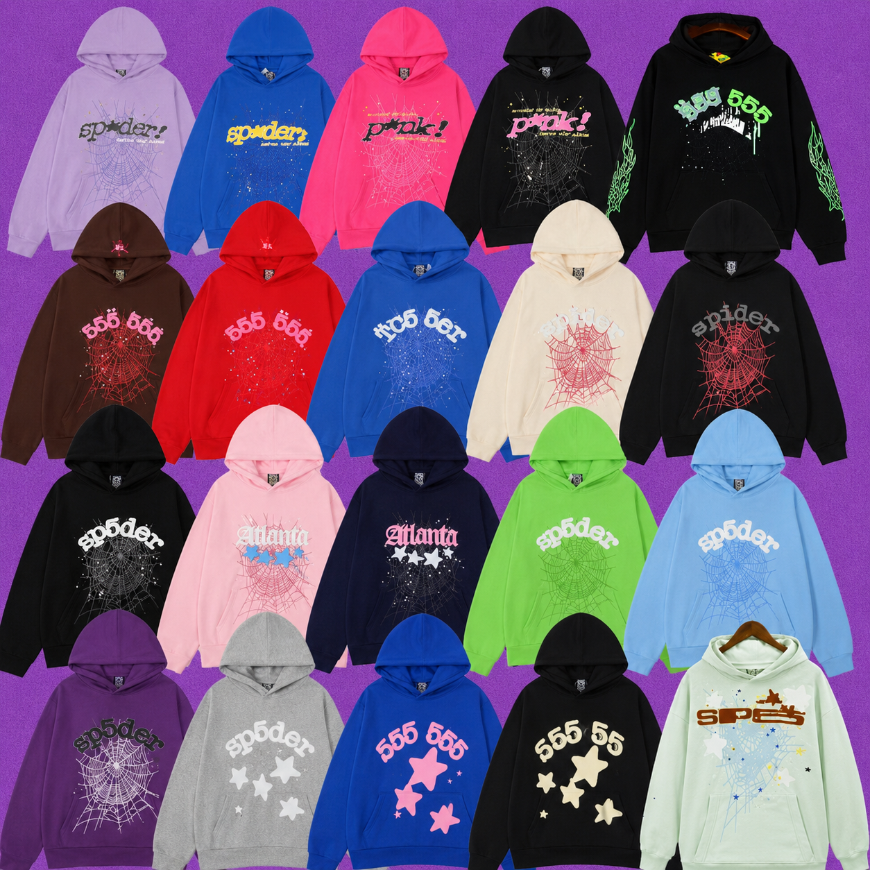 Sp5der Hoodies & Sets — Full colorways & tracksuits